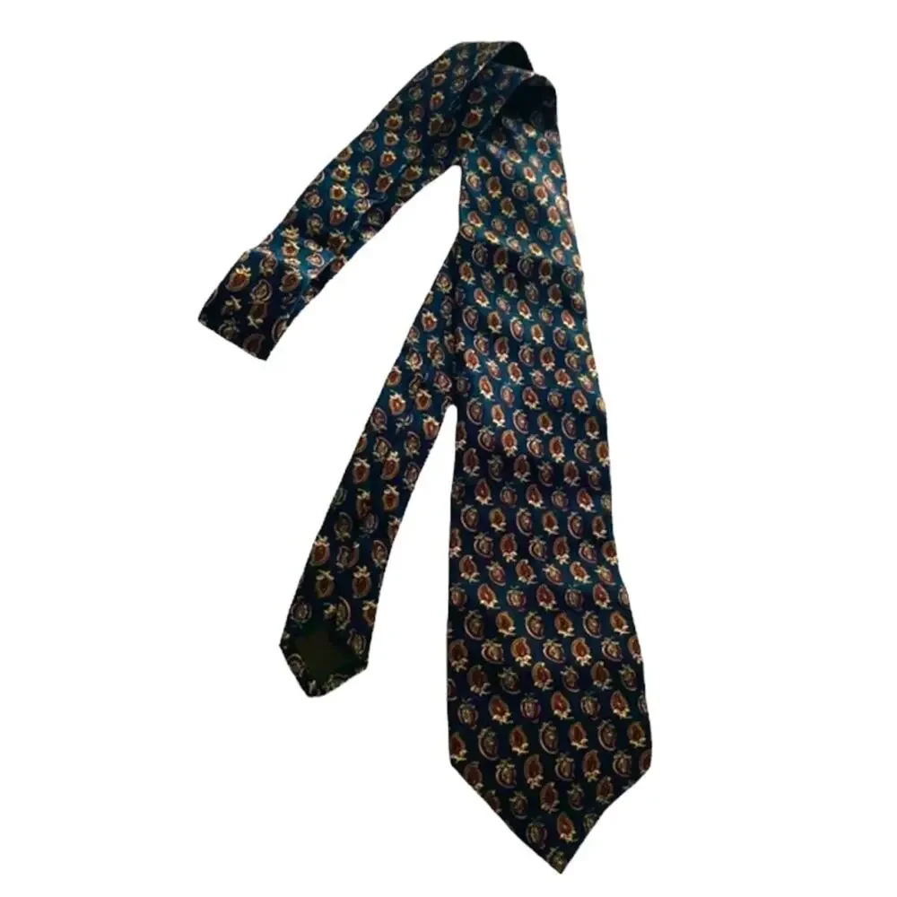 RALPH LAUREN CHAPS Silk Tie VINTAGE Great Condition Blue Gold FAST SHIP 877-13